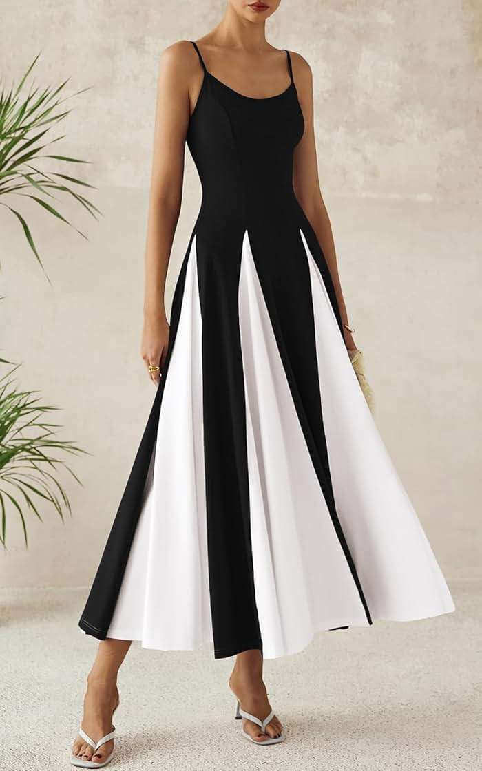 PRETTYGARDEN Spaghetti Strap Backless Summer Dresses for Women 2026 Flowy Maxi Dresses Sleeveless Wedding Guest Dress - Image 8