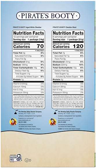 Pirate's Booty Aged White Cheddar and Cheddar Blast Cheese Puffs Variety Pack, Gluten-Free, Kids Snacks, 0.5oz and 0.75oz (18ct) - Image 2