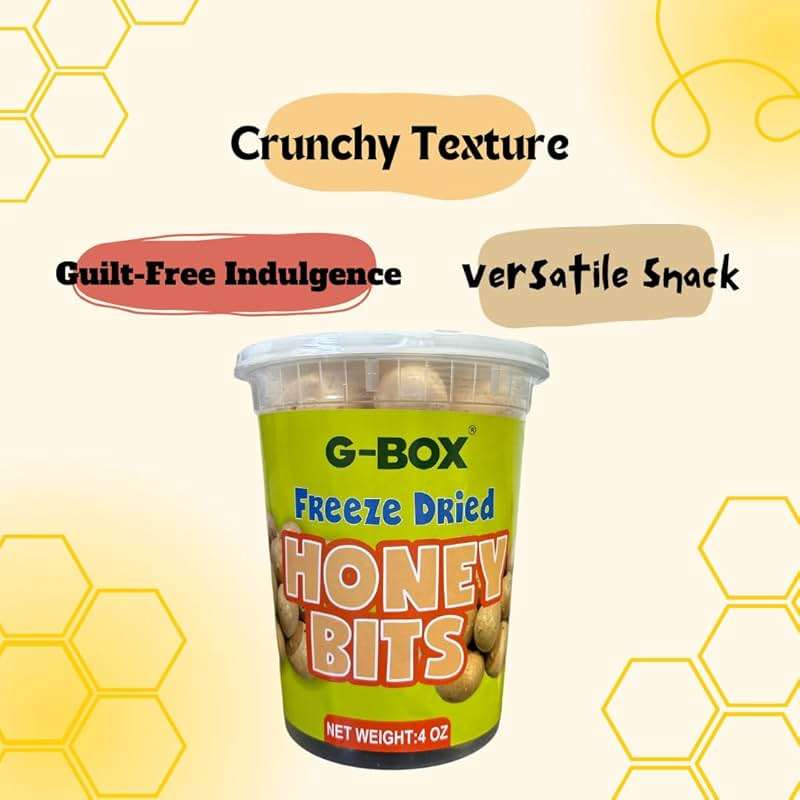 G-BOX Freeze Dried Bit O Honey, 4 OZ, Crunchy Honey & Almond Candy, TikTok Trend Items Featuring Old School Candy Vibes- Perfect for Fans of Freeze Dried Candies, Air-tight Sealed in a Deli Container - Image 3
