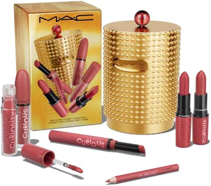 MAC Cosmetics Limited Edition Stay Curious Party Crew Vault - 4 Lipsticks - Lipgloss and Lip Pencil - Image 1