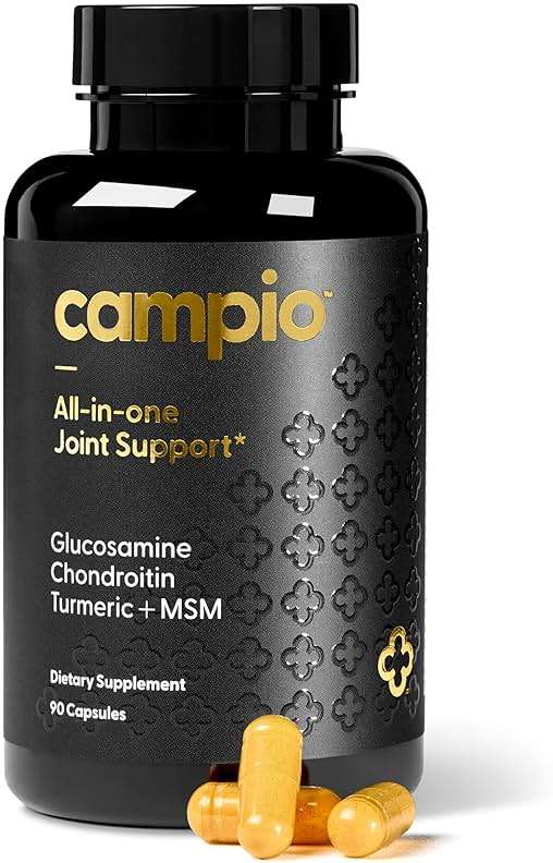 Campio All-In-1 Joint Support Supplement: Glucosamine 1500mg Chondroitin MSM Turmeric Hyaluronic Acid Boswellia Ginger Bamboo BioPerine Supports Joints, Bones, Back, Knees & Hands Flexibility 90 Count - Image 1