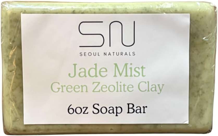 Seoul Naturals Jade Mist Green Zeolite Clay Soap with Mint, Tea Tree and Lemongrass for Nourishing, Deep Cleansing and Aromatherapy, k beauty inspired, 6 oz - Image 1