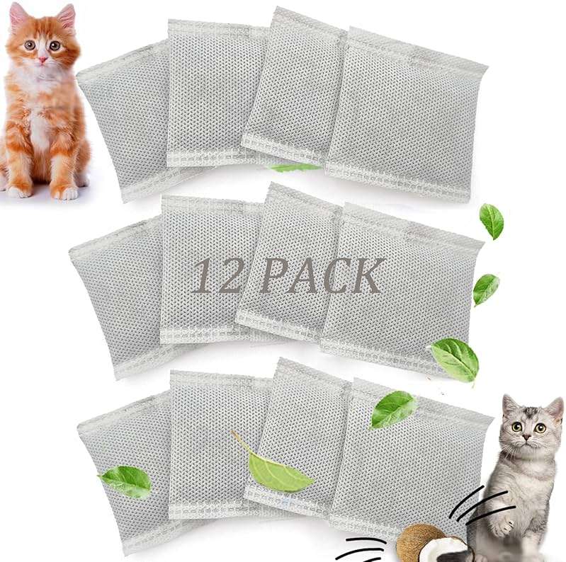 PurifyLogix 12 Pack Universal Odor Eliminator for Hooded Cat Litter Box, Natural Activated Charcoal Filters Refills, Cat Toilet Odor Control Replacement for Automatic Litter Box - Image 1