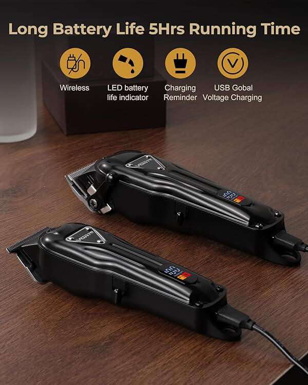 VGRPRO Electric Hair Clippers for Men, Cordless Clipper and Trimmer Set, Clippers for Hair Cutting Kit with Long Battery Life, Hair Grooming Trimmer for Family Kids and Self-Haircut Use - Image 4