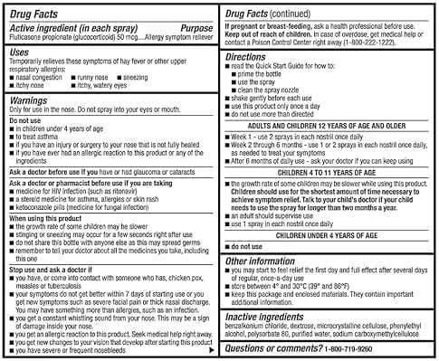 berkley jensen 24-Hour Allergy Relief Nasal Spray, Fluticasone Propionate (Glucocorticoid), 50 mcg, Full Prescription Strength, Non-Drowsy, 4 Bottles x 144 Metered Sprays, 0.62 Fl OZ per Bottle - Image 5