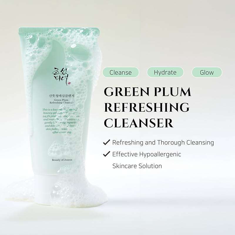 Beauty of Joseon Ginseng Cleansing Oil (210ml, 7.1 fl.oz) & Green Plum Refreshing Cleanser (100ml, 3.38 fl.oz.) & Ginseng Essence Water (150ml, 5.07 fl.oz.), Korean Skincare - Image 4