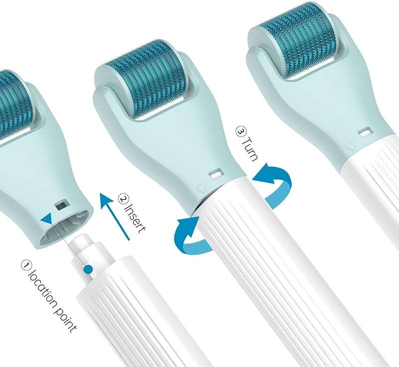 Gdbanlimi 10 in 1 Derma Roller Kit, 0.25mm Microneedling Roller Microneedle Derma Roller with, Facial Beauty Roller Skin Care Tools, 10 Replaceable Heads and Storage Case - Image 5