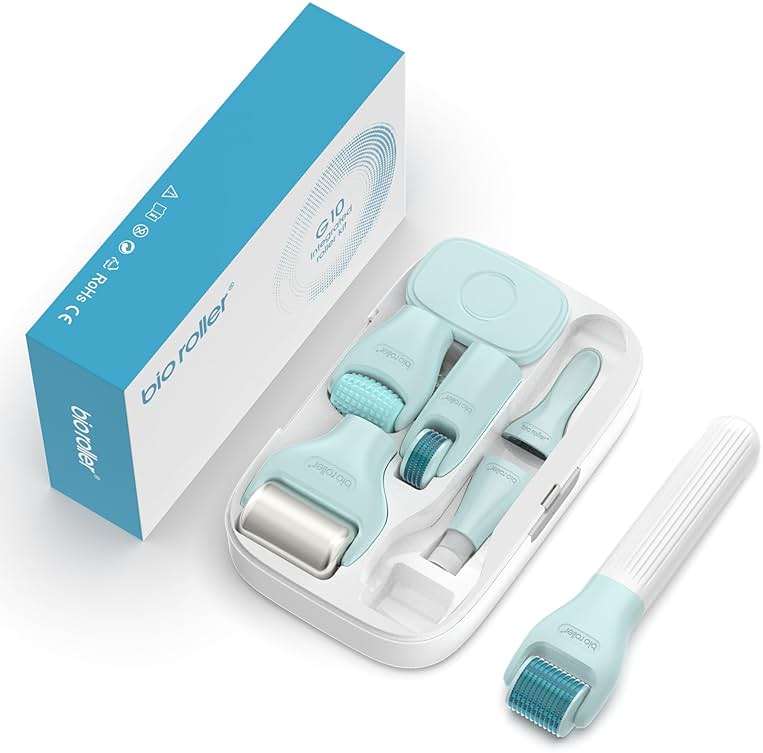 Gdbanlimi 10 in 1 Derma Roller Kit, 0.25mm Microneedling Roller Microneedle Derma Roller with, Facial Beauty Roller Skin Care Tools, 10 Replaceable Heads and Storage Case - Image 6