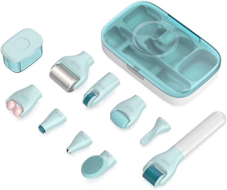 Gdbanlimi 10 in 1 Derma Roller Kit, 0.25mm Microneedling Roller Microneedle Derma Roller with, Facial Beauty Roller Skin Care Tools, 10 Replaceable Heads and Storage Case - Image 7