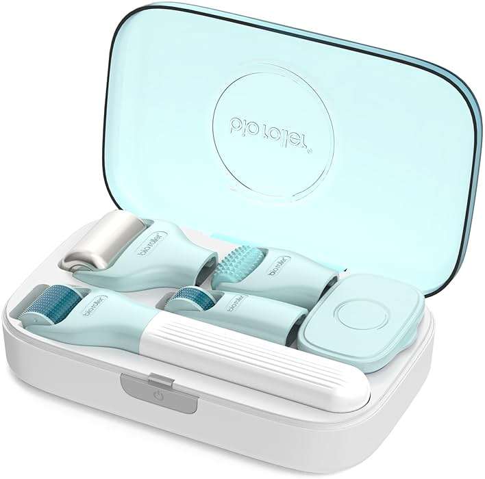 Gdbanlimi 10 in 1 Derma Roller Kit, 0.25mm Microneedling Roller Microneedle Derma Roller with, Facial Beauty Roller Skin Care Tools, 10 Replaceable Heads and Storage Case - Image 8