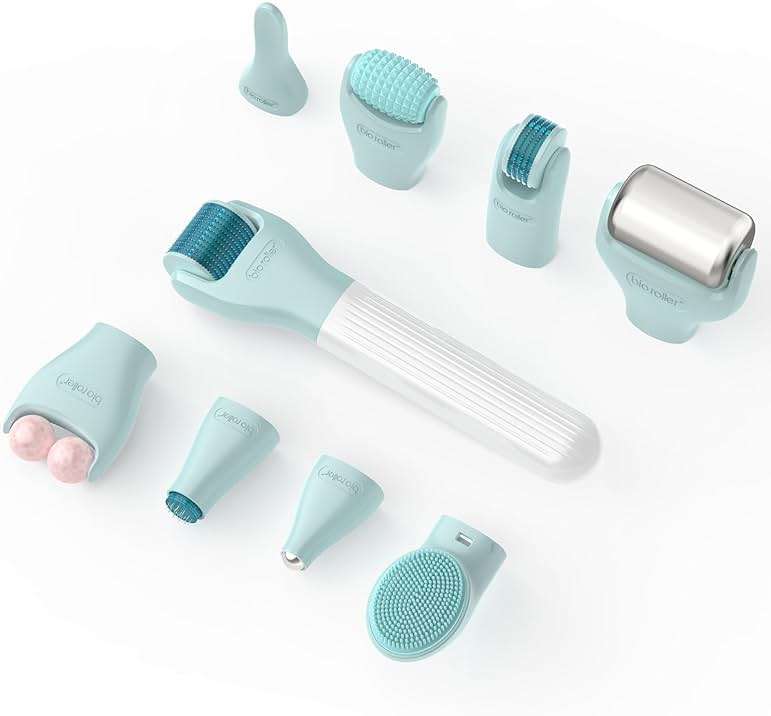 Gdbanlimi 10 in 1 Derma Roller Kit, 0.25mm Microneedling Roller Microneedle Derma Roller with, Facial Beauty Roller Skin Care Tools, 10 Replaceable Heads and Storage Case - Image 9