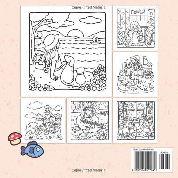 Girl Moments: Coloring Book for Adults and Teens Featuring Cute Cozy Daily Activities for Relaxation (Cozy Spaces Coloring) - Image 2