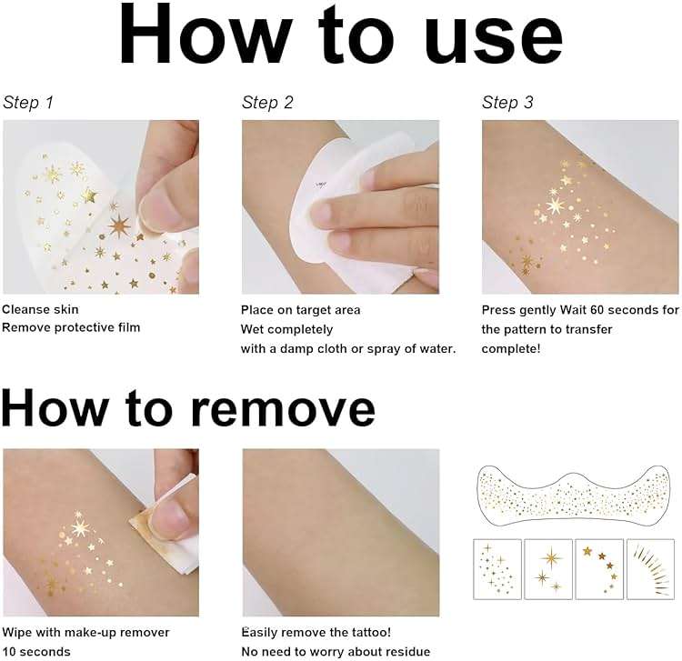 20 Pcs Gold Face Makeup Patches, Glitter Freckles Face Tattoo for Teenagers & Young Women, Sparkle Freckles Makeup Patches, Waterproof Face Glitter Freckles for for Christmas(Gold) - Image 7