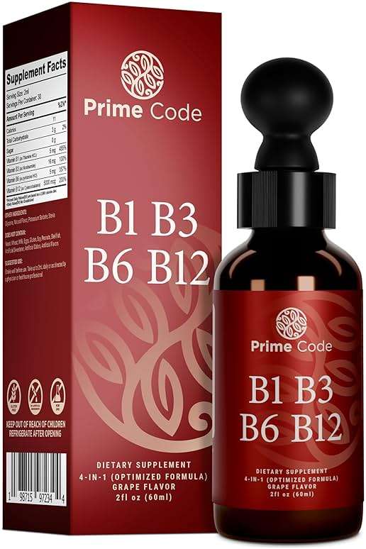 Prime Code Liquid Vitamin B1 Drops with Vitamin B3 B6 & B12 | B Complex Liquid Supplement | Thiamine Supplement for Adults | High Absorption | Immune Support | Non-GMO | Gluten-Free - Image 6