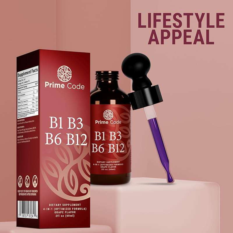 Prime Code Liquid Vitamin B1 Drops with Vitamin B3 B6 & B12 | B Complex Liquid Supplement | Thiamine Supplement for Adults | High Absorption | Immune Support | Non-GMO | Gluten-Free - Image 7