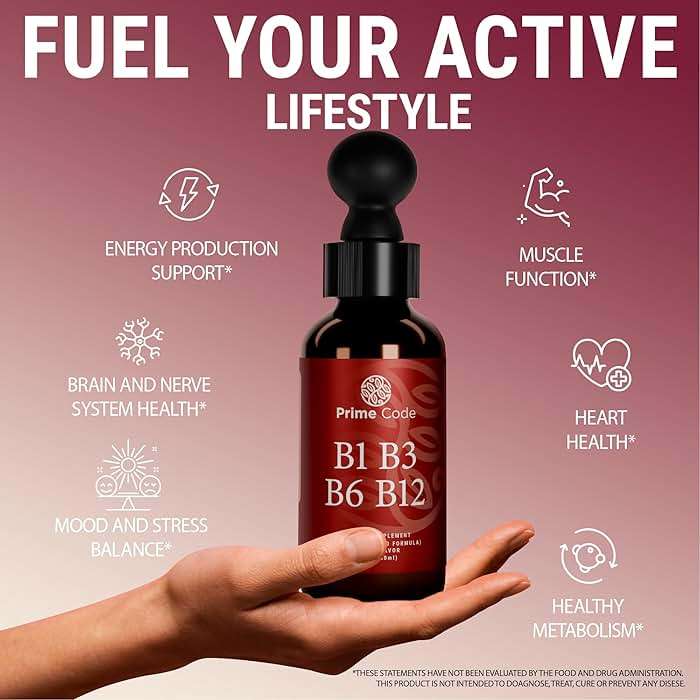 Prime Code Liquid Vitamin B1 Drops with Vitamin B3 B6 & B12 | B Complex Liquid Supplement | Thiamine Supplement for Adults | High Absorption | Immune Support | Non-GMO | Gluten-Free - Image 8