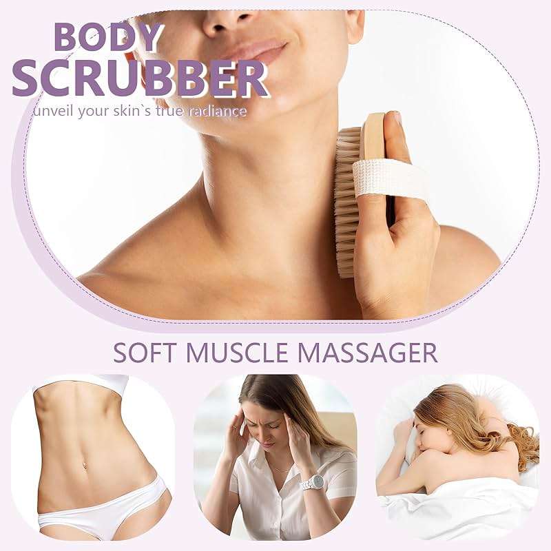 4 Pcs Dry Brushing Body Brush Exfoliating Body Brush Dry Brushing Body Brush for Lymphatic Drainage Back Circulation Improvement Dead Skin Remove Beauty Exfoliator - Image 6