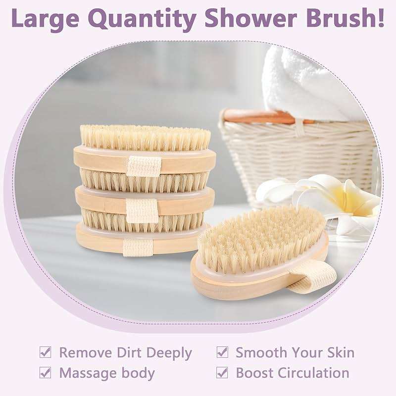 4 Pcs Dry Brushing Body Brush Exfoliating Body Brush Dry Brushing Body Brush for Lymphatic Drainage Back Circulation Improvement Dead Skin Remove Beauty Exfoliator - Image 7
