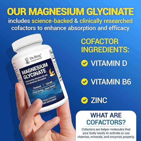Dr. Berg Magnesium Glycinate 150ct – 4-in-1 Chelated for Muscle, Nerve, Sleep & Stress Support*– w/ D3, B6 & Zinc – 4X Lab-Tested – No Fillers – Formulated in USA, GMP-Certified - Image 3