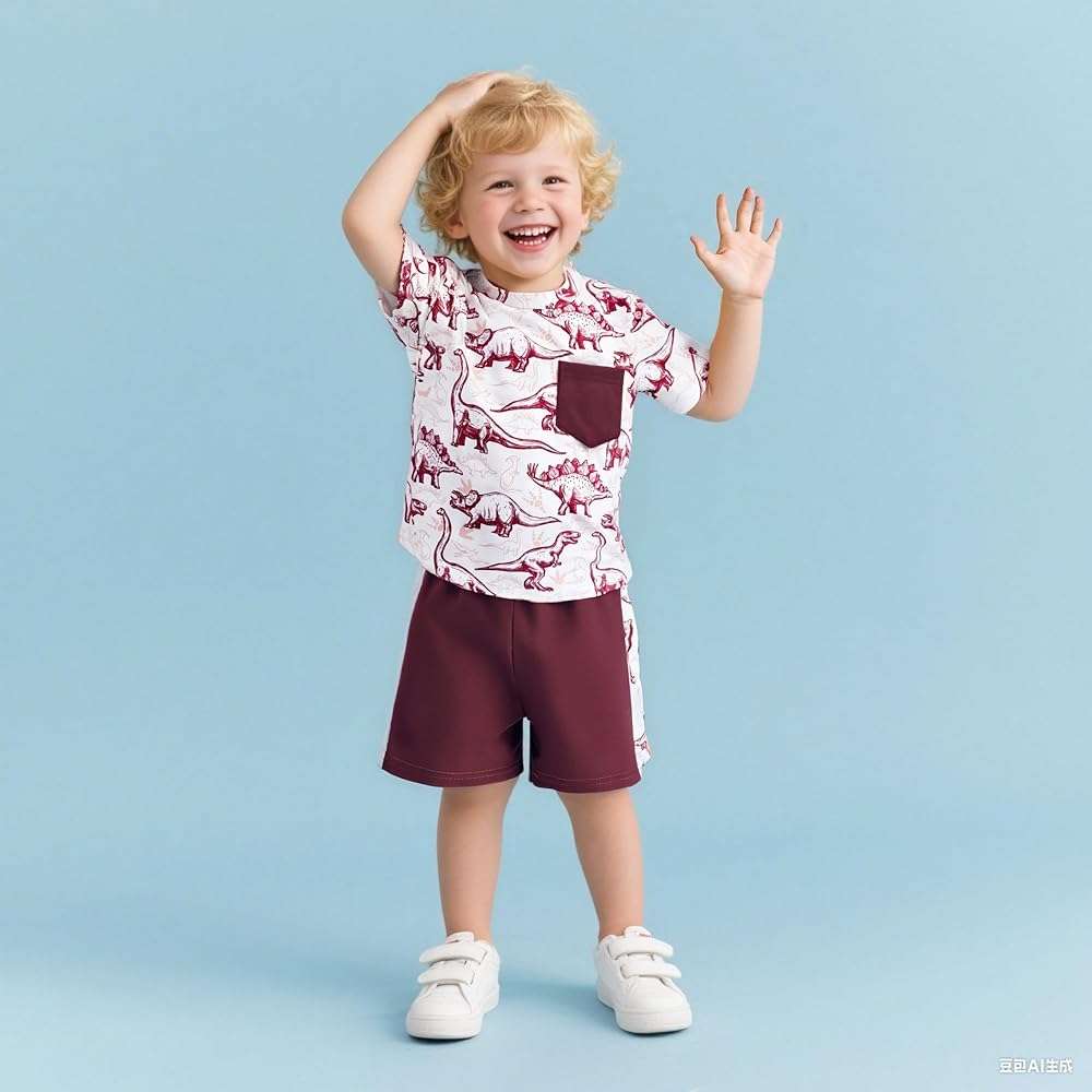 Klyatpxoen 2-7 T Toddler Baby Boy Outfits Shorts Sleeve Summer Beach Cocos T Shirts + Shorts Clothing Set - Image 3