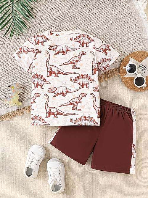 Klyatpxoen 2-7 T Toddler Baby Boy Outfits Shorts Sleeve Summer Beach Cocos T Shirts + Shorts Clothing Set - Image 5