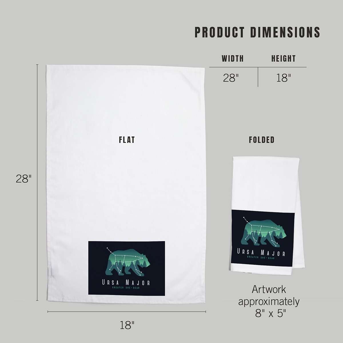 Lantern Press Ursa Major, Constellation Silhouette with Scene, Night Sky (100% Cotton Tea Towel, Decorative Hand Towel, for Kitchen and Home) - Image 3
