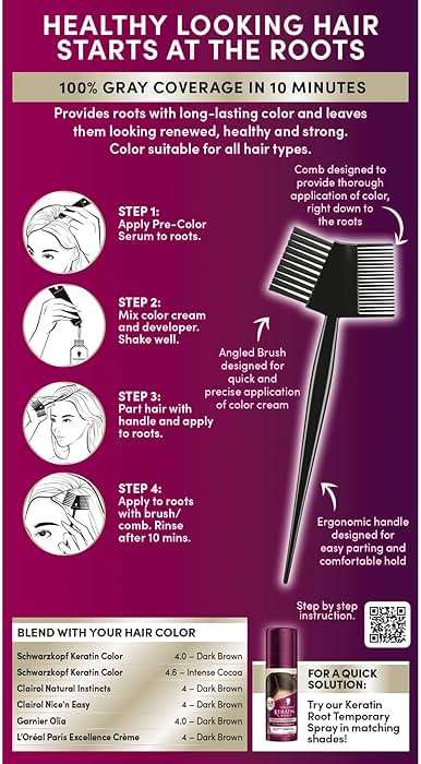 Schwarzkopf Keratin Color Root Permanent Hair Color Kit, Dark Brown, 1 Application - Salon Inspired Permanent Hair Dye, for up to 80% Less Breakage vs Untreated Hair and up to 100% Gray Coverage - Image 6