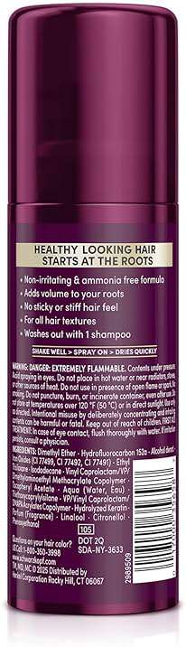 Schwarzkopf Keratin Root Temporary Hair Color Spray, Dark Brown, Instant Gray Coverage, Thicker, Fuller-Looking Roots, Easy-to-Use, No Ammonia, Low Mess Application, Scalp Friendly - Image 6