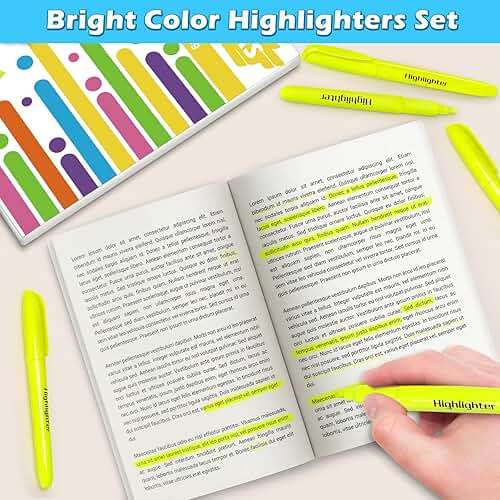 V-Opitos 30 Pack Yellow Highlighters, No Bleed Bright Highlighters with Soft Chisel Tips, Ideal for Office and School Supplies - Image 3