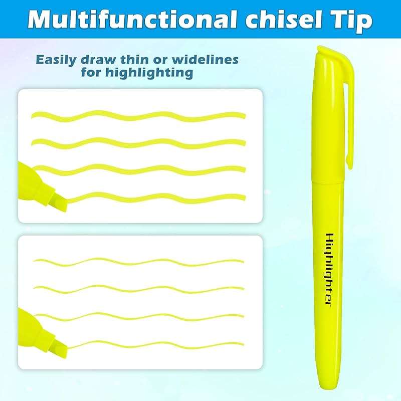V-Opitos 30 Pack Yellow Highlighters, No Bleed Bright Highlighters with Soft Chisel Tips, Ideal for Office and School Supplies - Image 5