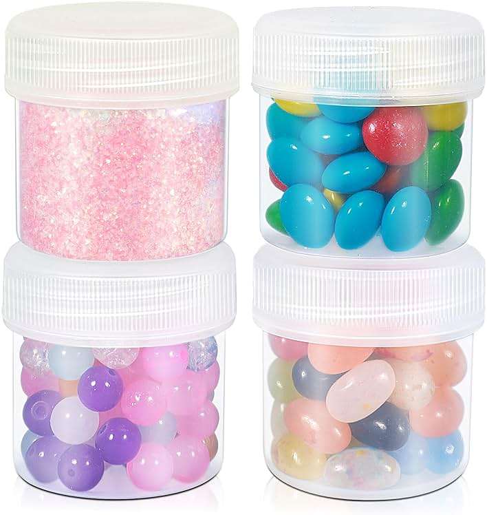 UMETASS TSA Approved Wide Mouth Travel Size Containers, PP Clear Leak Proof Travel Plastic Jars with Lids for Creams Lotion Cosmetic, Jewelry Beads, Sample, Small Items Storage (1.7 oz, 4 Pcs) - Image 3