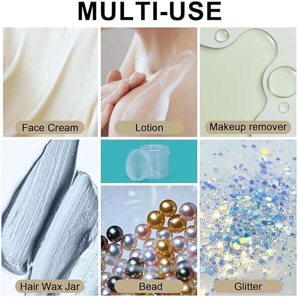 UMETASS TSA Approved Wide Mouth Travel Size Containers, PP Clear Leak Proof Travel Plastic Jars with Lids for Creams Lotion Cosmetic, Jewelry Beads, Sample, Small Items Storage (1.7 oz, 4 Pcs) - Image 7