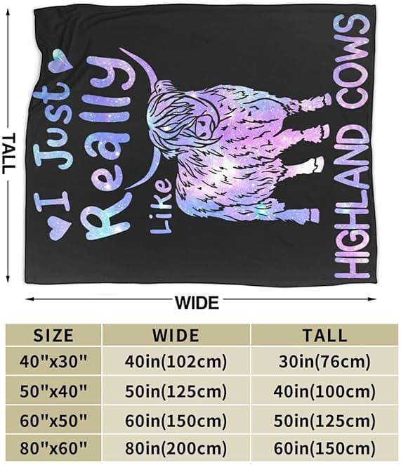 Mecowcm Cute Highland Cow Blanket Funny Cattle Fleece Throw Blankets Fuzzy Plush Super Soft Cozy Warm Highland Cow Decor Bedding Stuff Blanket Gifts for Boys Girls Kids Adult Men Women 40"X50" - Image 2