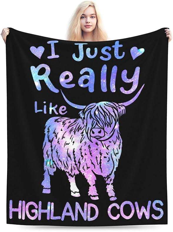 Mecowcm Cute Highland Cow Blanket Funny Cattle Fleece Throw Blankets Fuzzy Plush Super Soft Cozy Warm Highland Cow Decor Bedding Stuff Blanket Gifts for Boys Girls Kids Adult Men Women 40"X50" - Image 4