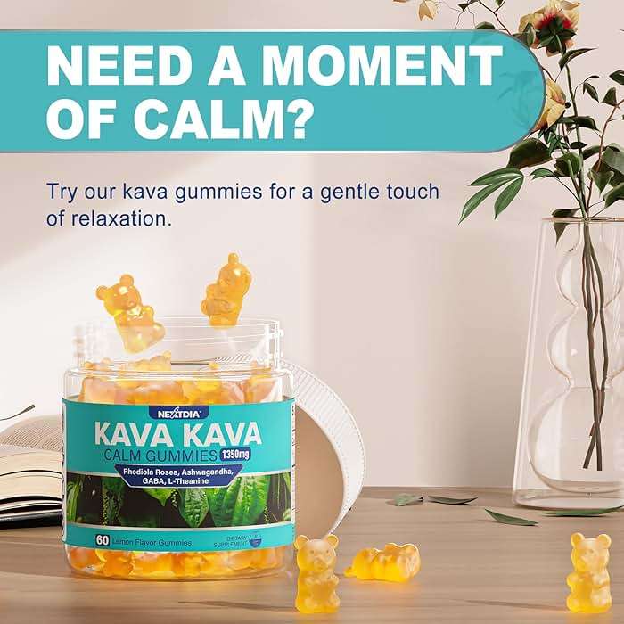 2Pack Kava Kava Gummies + Ashwagandha + L-Theanine + GABA + Rhodiola Rosea, Sugar Free Calm Gummies Melatonin-Free Kava Blend for Relaxation, Mood & Focus - Alternative to Kava Powder Capsules, Vegan - Image 3
