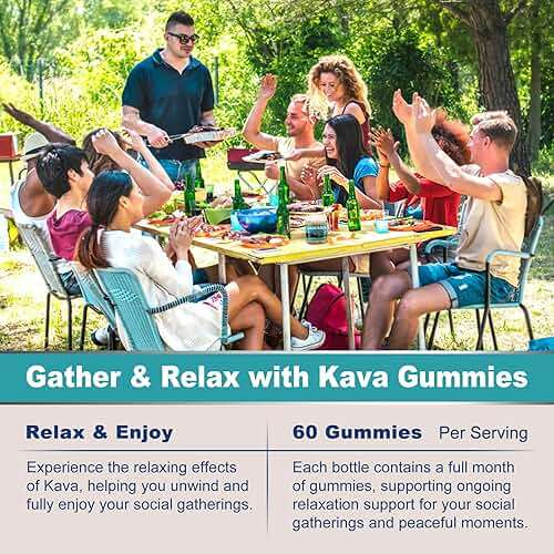 2Pack Kava Kava Gummies + Ashwagandha + L-Theanine + GABA + Rhodiola Rosea, Sugar Free Calm Gummies Melatonin-Free Kava Blend for Relaxation, Mood & Focus - Alternative to Kava Powder Capsules, Vegan - Image 7
