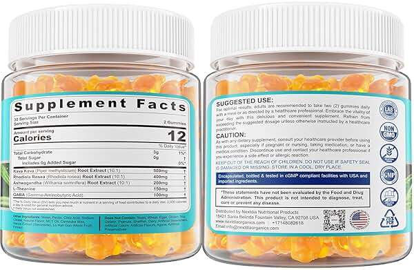 2Pack Kava Kava Gummies + Ashwagandha + L-Theanine + GABA + Rhodiola Rosea, Sugar Free Calm Gummies Melatonin-Free Kava Blend for Relaxation, Mood & Focus - Alternative to Kava Powder Capsules, Vegan - Image 9