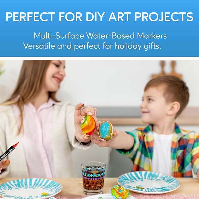 Recheel 30 Colors Acrylic Paint Markers, Dual Tip Fine and Brush Tips for Detailed Art, Crafting, Rock Painting, Wood, Glass, Ceramic, and More - Image 7