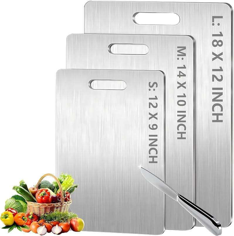 Titanium Cutting Board - 100% Pure Titanium Cutting Boards for Kitchen - Cutting Edge Hygiene & Durability, Cutting Boards for Home Kitchen Cooking (14 inch x 10 inch) - Image 1