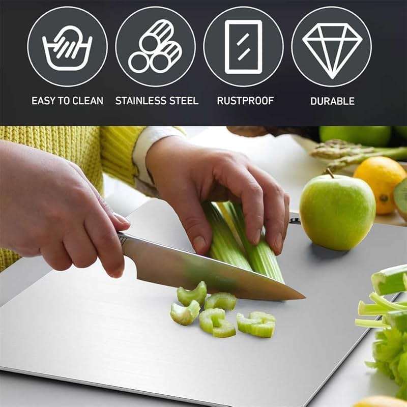 Titanium Cutting Board - 100% Pure Titanium Cutting Boards for Kitchen - Cutting Edge Hygiene & Durability, Cutting Boards for Home Kitchen Cooking (14 inch x 10 inch) - Image 3