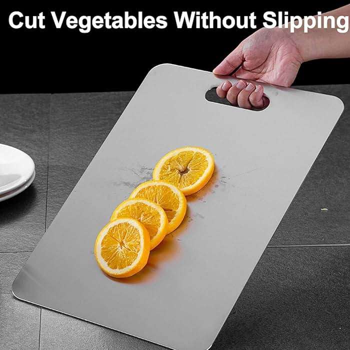 Titanium Cutting Board - 100% Pure Titanium Cutting Boards for Kitchen - Cutting Edge Hygiene & Durability, Cutting Boards for Home Kitchen Cooking (14 inch x 10 inch) - Image 4