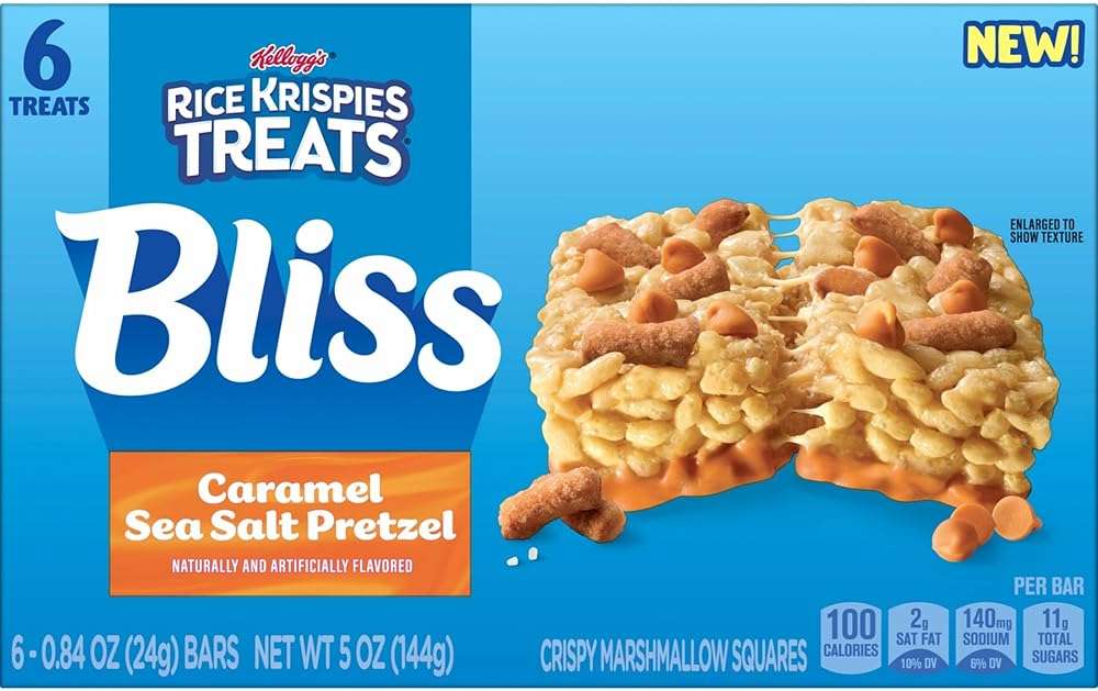 Rice Krispies Treats Bliss Crispy Marshmallow Squares, Snack Bars, Caramel Sea Salt Pretzel (6 Boxes, 36 Bars) - Image 11