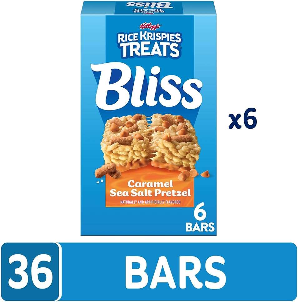 Rice Krispies Treats Bliss Crispy Marshmallow Squares, Snack Bars, Caramel Sea Salt Pretzel (6 Boxes, 36 Bars) - Image 4