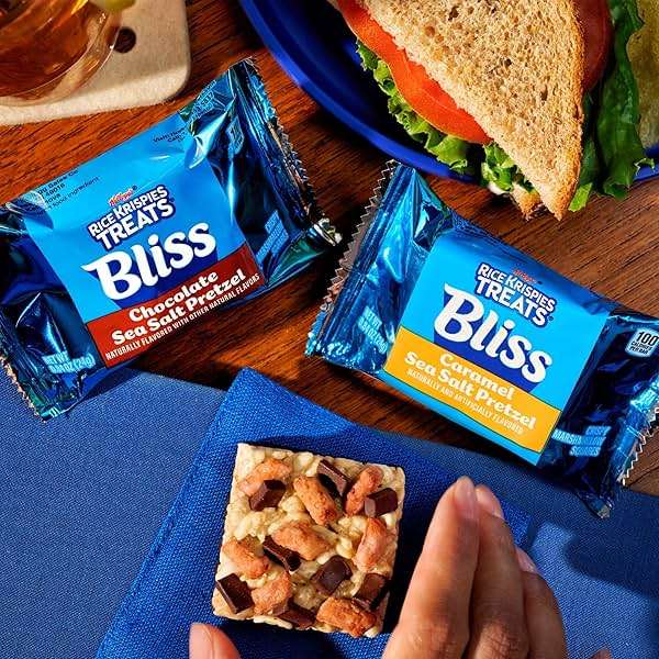 Rice Krispies Treats Bliss Crispy Marshmallow Squares, Snack Bars, Caramel Sea Salt Pretzel (6 Boxes, 36 Bars) - Image 5