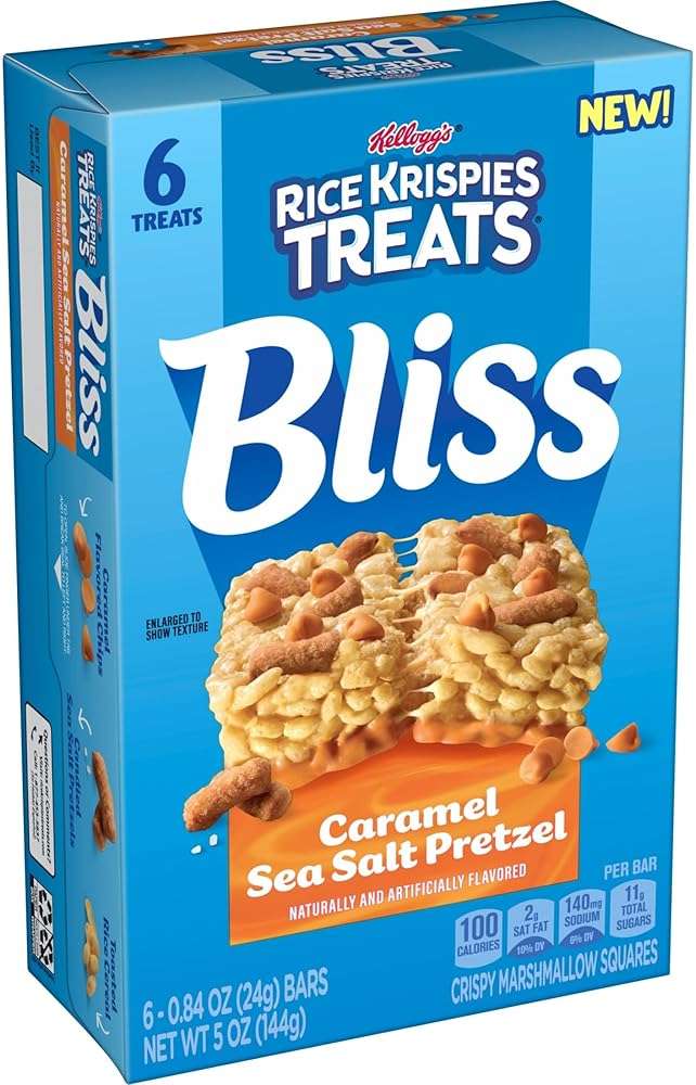 Rice Krispies Treats Bliss Crispy Marshmallow Squares, Snack Bars, Caramel Sea Salt Pretzel (6 Boxes, 36 Bars) - Image 10