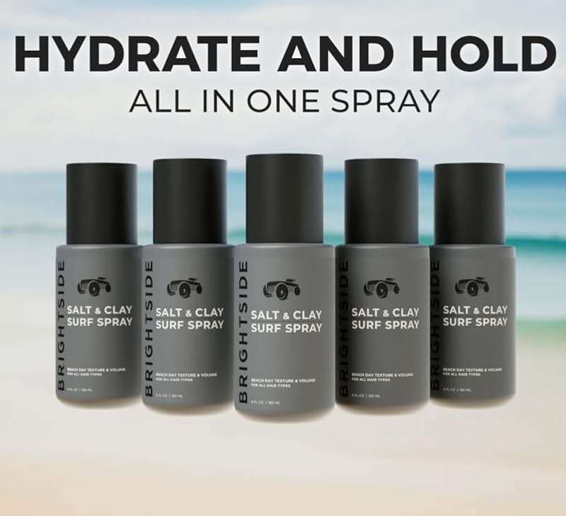 BRIGHTSIDE Salt & Clay Surf Spray - Instant Volume & Texture for Thicker Hair - Natural Sea Salt Spray for Men & Women - Hydrate with Light Hold, Alcohol-Free, Clean ingredients, 3oz Travel Approved - Image 7