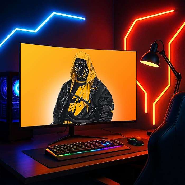 CRUA 32" Curved Gaming Monitor, 2K QHD 2560x1440, 144Hz/165Hz VA Display, 1800R Screen, 120% sRGB, AMD FreeSync, Low Blue Light, HDMI& DP, Wall Mountable PC Monitor for Gaming, Streaming & Work- Black - Image 8
