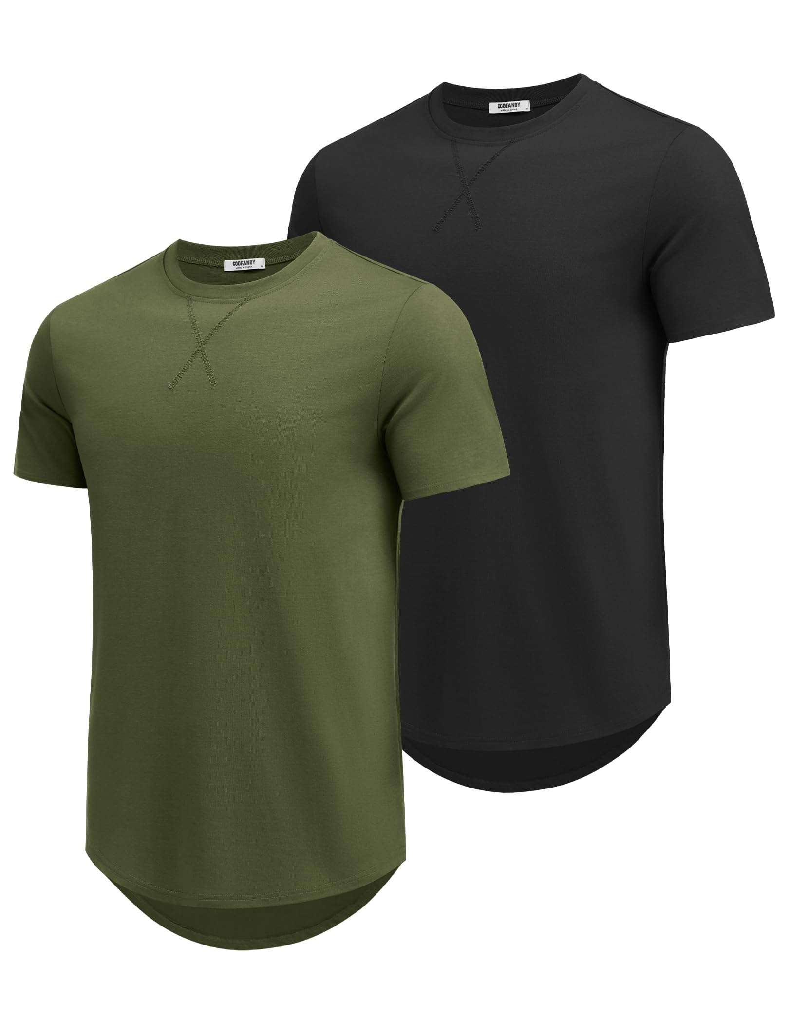 COOFANDY Mens T Shirts Casual Short Sleeve Cotton Tee Shirts Hipster Hip Hop Longline T-Shirt Basic Summer Tops - Image 7