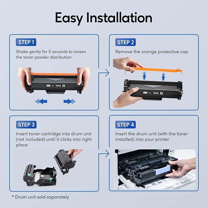 Forzik Compatible Toner Cartridge Replacement for Brother TN760 TN-760 TN730 TN-730 High Yield Compatible with DCP-L2550DW HL-L2350DW MFC-L2710DW Printer (4 Black) - Image 5