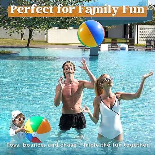 JOYIN 2-Pack 20" Beach Balls - Pool Toys Large Inflatable Beach Ball Swimming Pool Water Games, Classic Rainbow Color Beachball Luau Birthday Decorations Party Supplies Party Favors Gifts - Image 7